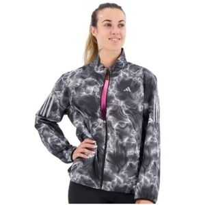 Adidas Own The Run Allover Print Windbreaker Jacket Women's XS New IJ5427